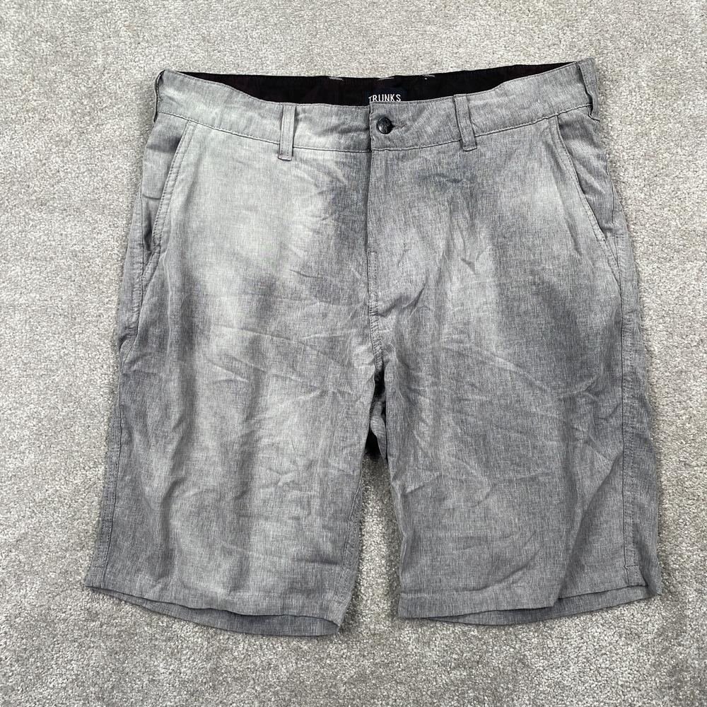 Trunks Flat Front Hybrid Multi Functional Shorts Mid Rise Men's Size 34 Gray